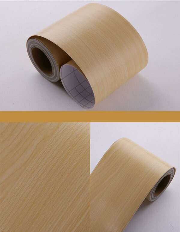 Wood Self Adhesive Window Decal Living Room Floor Border Skirting Contact Paper Waterproof Waist Line Wallpaper Home Improvement