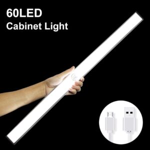 24 40 60 LED Closet Light USB Rechargeable Under Cabinet Lightening Stick-on Motion Sensor Wardrobe Light with Magnetic Strip