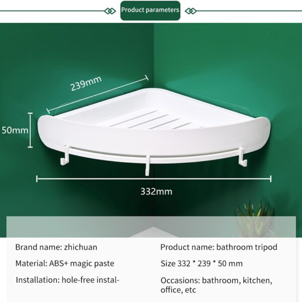 Bathroom Corner Storage Shelf Wall Organizer Caddy Shelf Shower Storage Wall Holder Shampoo Holder Shelf Home Washroom Gadgets