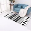 Moroccan Area Rugs for Bedroom Bedside Nordic Print Soft Flannel Floor Mat Washable Non-Slip Kitchen Door Mat Home Decor Carpets