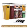 4/8/10 Pieces Set Food Kitchen Storage Box Vacuum Lid Organizer Container Transparent Sealed Cans Plastic Clear Container