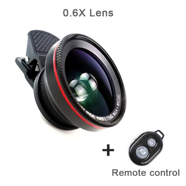 4K HD Super 15X Macro Lens for Smartphone Anti-Distortion 0.45X 0.6X Wide Angle Lens 2 in 1 Mobile Phone Lense Camera Kit