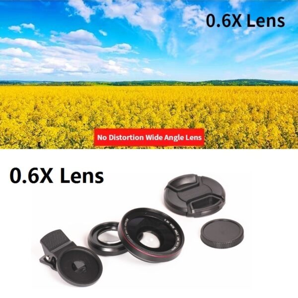 4K HD Super 15X Macro Lens for Smartphone Anti-Distortion 0.45X 0.6X Wide Angle Lens 2 in 1 Mobile Phone Lense Camera Kit