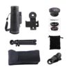 40X60 Zoom Telephoto Lens HD Monocular Telescope Phone Camera Lens For iPhone Xs XR Samsung + Fisheye Wide Angle Macro 3In1 Lens