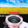 4K HD Super 15X Macro Lens for Smartphone Anti-Distortion 0.45X 0.6X Wide Angle Lens 2 in 1 Mobile Phone Lense Camera Kit