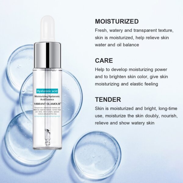 VIBRANT GLAMOUR Hyaluronic Acid Face Serum Anti-Aging Shrink Pore Whitening Moisturizing Essence Face Cream Dry Skin Care 15ml