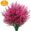 Fake Flowers Artificial Flowers Real Touch Artificial Bouquet UV Resistant Shrubs Plants No Fade Faux Plastic Home Garen Decors