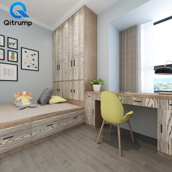 Wood Grain Wallpaper Self-adhesive Waterproof Wall Stickers Contact Papers Wardrobe Furniture Door Film Decor Home Improvement