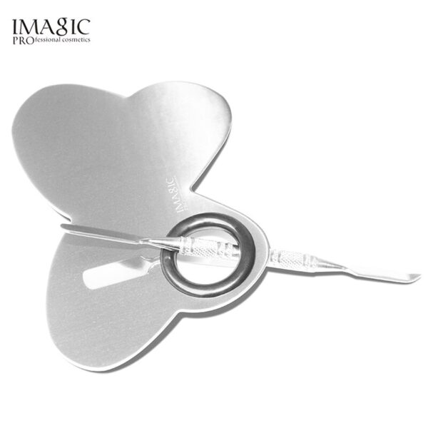 Professional Stainless Makeup Palette Plate Spatula Butterfly Eyeshadow Nail Polish Color Mixing Palette Plate Cosmetic Tool