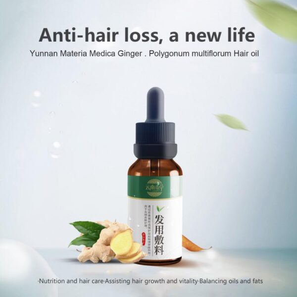 30ml Anti-hair Loss Oil Ginger Polygonum Multiflorum Hair Nutrition Liquid Dense Hair Firming Non-Irritating Natural Hair Care