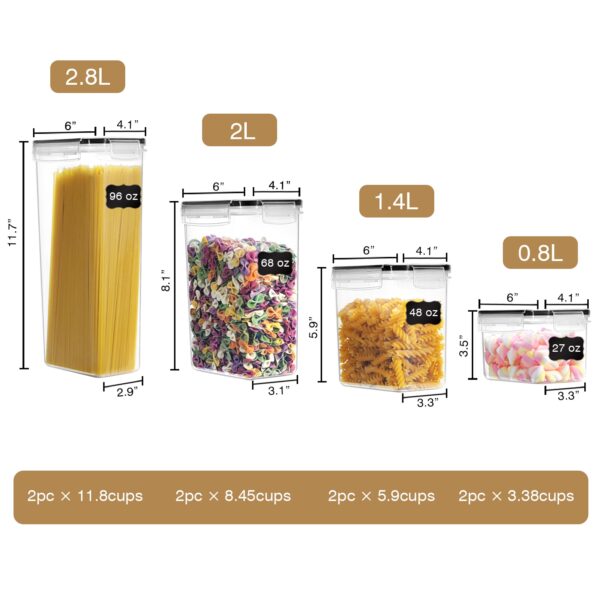 4/8/10 Pieces Set Food Kitchen Storage Box Vacuum Lid Organizer Container Transparent Sealed Cans Plastic Clear Container