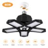 Five-leaf Folding LED Bulb Fan Blade Deformation Garage Chandelier No Dead Angle Adjustable Ceiling Light