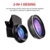 4K HD Super 15X Macro Lens for Smartphone Anti-Distortion 0.45X 0.6X Wide Angle Lens 2 in 1 Mobile Phone Lense Camera Kit