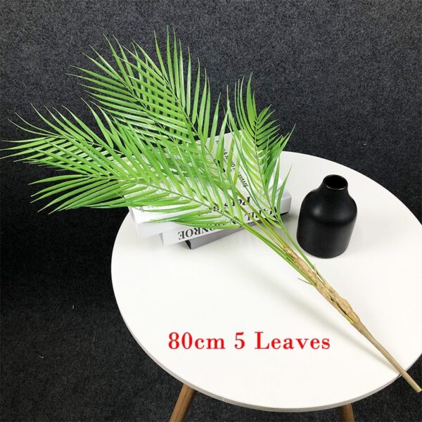 125cm Tropical Palm Plants Large Artificial Tree Branches Plastic Fake Leaves Green Monstera For Home Garden Room Office Decor