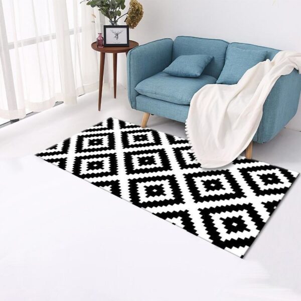 Moroccan Area Rugs for Bedroom Bedside Nordic Print Soft Flannel Floor Mat Washable Non-Slip Kitchen Door Mat Home Decor Carpets