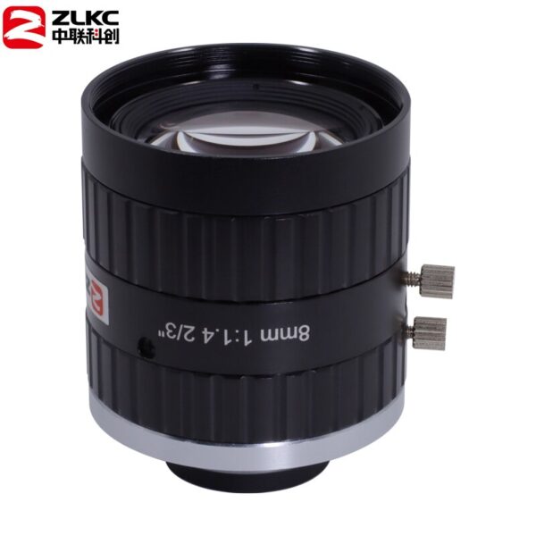 Camera Lens 8mm C-Mount 2/3" F1.4 Machine Vision lens 5MP High Resolution manual Iris cctv Lens Industrial lenses Low distortion