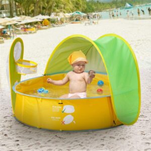 Kids Baby Beach Pool Tent Waterproof Children Portable Build Outdoor Sunscreen Swimming Pool Play House Tent Sunshelter Awning