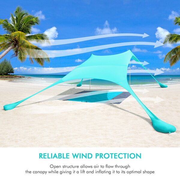 240 X 240 Beach Sunshade Portable Camping Pergola Outdoor Windproof Tent Gazebo Tent Shade Shelter with Sandbag Anchors