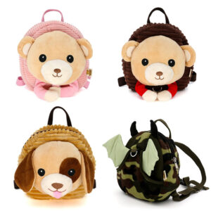 Anti-lost Children Backpack Cute Cartoon Animal Plush Backpack With 100cm Traction Rope Infant Baby Safety Harness Walker Strap