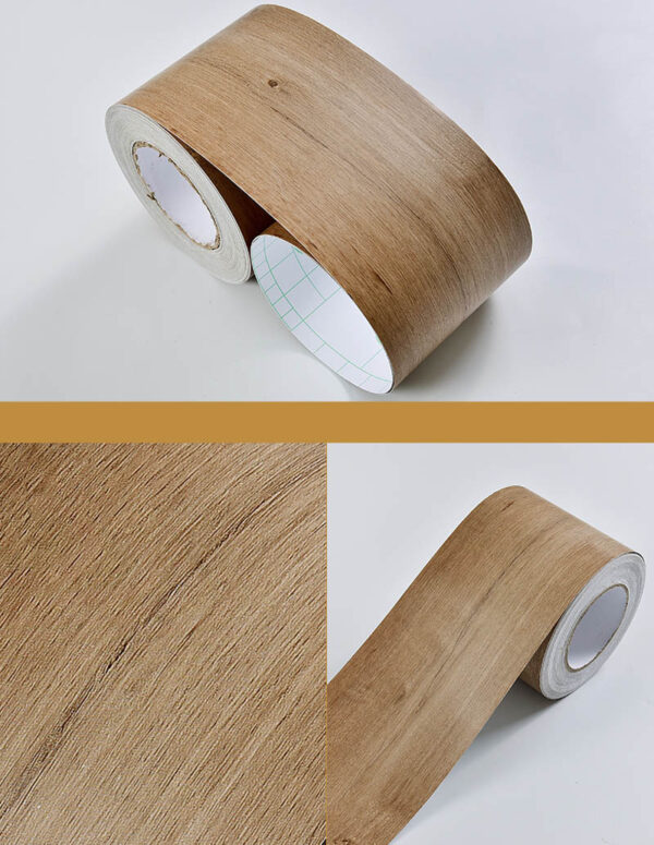 Wood Self Adhesive Window Decal Living Room Floor Border Skirting Contact Paper Waterproof Waist Line Wallpaper Home Improvement