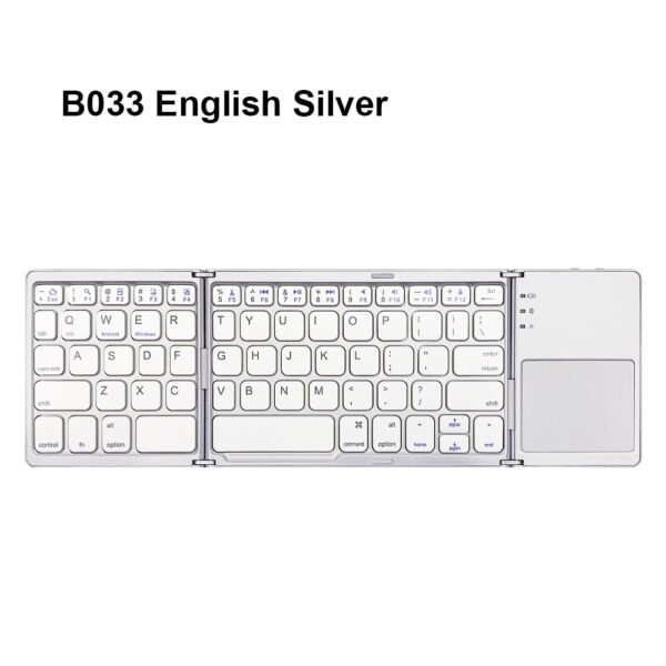 AVATTO Russian/Spanish/Arabic B033 Mini Folding keyboard, Wireless Bluetooth Keyboard with Touchpad for Windows, Android, IOS