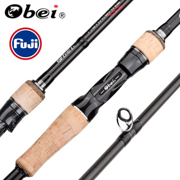 Obei HURRICANE 1.8/2.1/2.4/2.7/3.0m Fuji Baitcasting Fishing Rod Travel Ultra Light Casting Spinning Lure 5g-40g M/ML/MH Rod