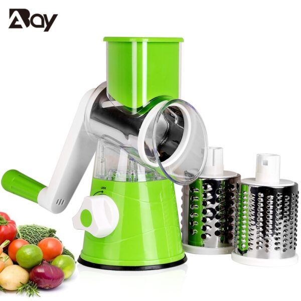 Vegetable Slicer Manual Kitchen Accessories Vegetable Chopper 3 in 1 Round Grater Cutter Potato Spiralizer Home Gadget Tool Item