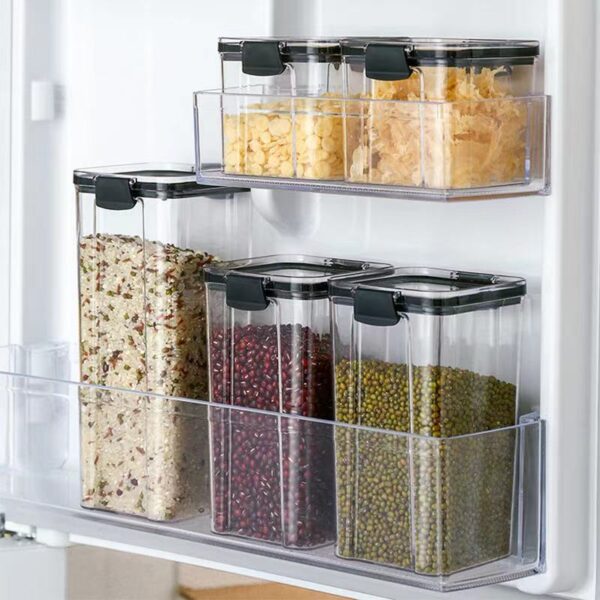 Multi-purpose Food Storage Box Cold Room Cabinet Living Room Storage Tank Multigrain Storage Tank Transparent Sealed Cans