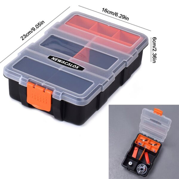 NEWACALOX Tool Organizers Box 2-22PC Drawer Tool Box Wall Mount Hardware Plastic Tool Case Storage Box Repair Toolbox