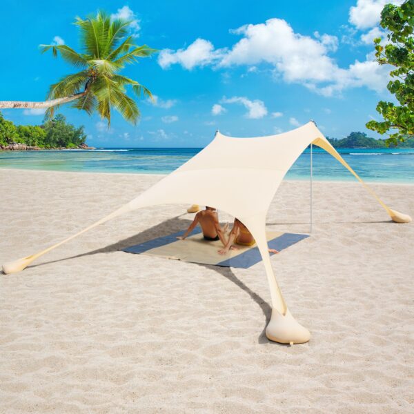 240 X 240 Beach Sunshade Portable Camping Pergola Outdoor Windproof Tent Gazebo Tent Shade Shelter with Sandbag Anchors