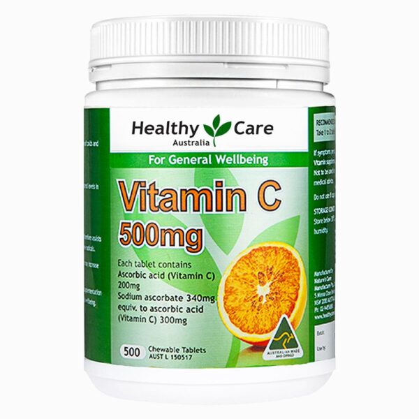 Healthy Care Vitamin C 500mg Chewable 500 Tablets