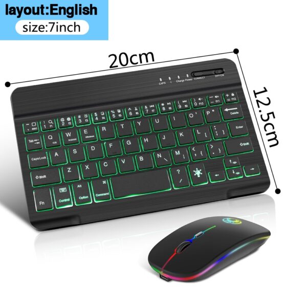 RGB Wireless Keyboard Mouse Combo Russian Spainish Bluetooth Keyboard And Mouse Set Rechargeable Keyboards For ipad Laptop