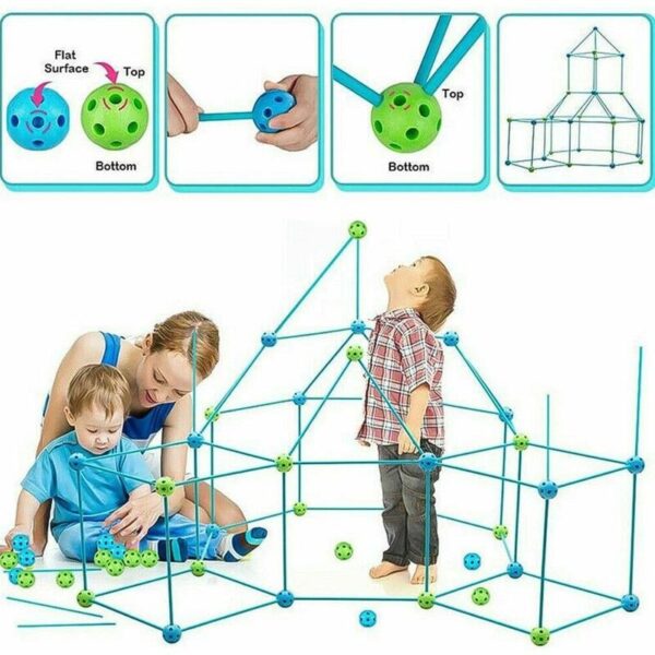 Castles Tunnels Play Tent Kids Construction Fort Building Kits DIY Building Fortress Outdoor Sports Games Toys For Children Gift