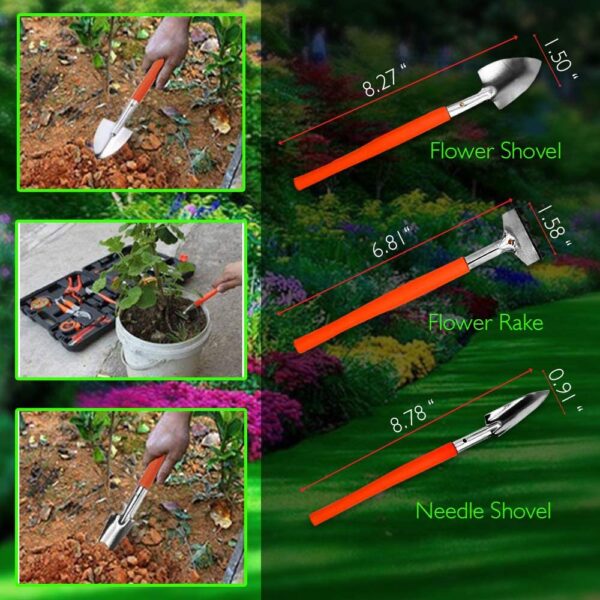 12PCS Garden Tools Kit Gardening Tools Set Pruner Rake Shovel Grass Garden Hand Tool Set With Storage Case For Garden Tools