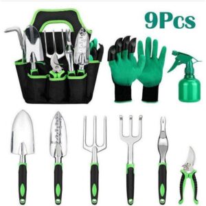 9pcs Garden Plant Tool Set Shovel Rake Clippers Household Hand Tools Multifunction Transplanting Digging Shovels Tools Kit