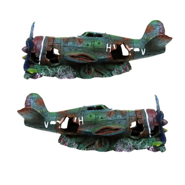 Underwater Mini Wreckage Resin Craft Fish Tank Artificial Plane Wreckage Ornament Aquarium Landscape