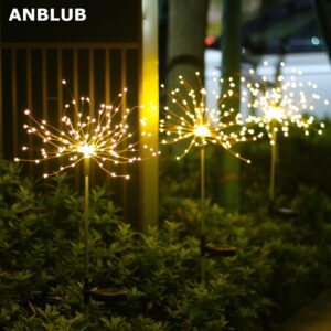 Outdoor LED Solar Flashing Fireworks Lights 90/150 LEDs Waterproof String Fairy Light For Home Garden Christmas Decoration