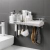 Save Space No Drilling Iron Shelf Punch Free Corner Bathroom Shelf Bathroom Fixtures Wrought Iron Storage Rack Bath Accessories