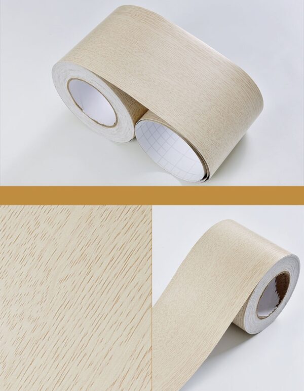 Wood Self Adhesive Window Decal Living Room Floor Border Skirting Contact Paper Waterproof Waist Line Wallpaper Home Improvement