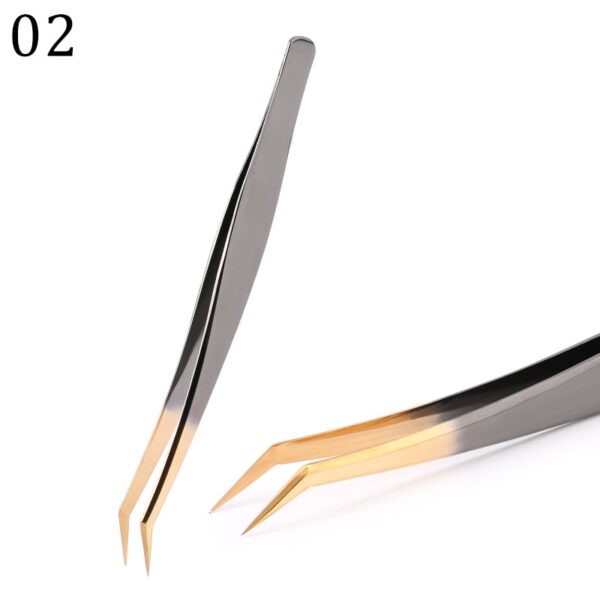 Eyelash Tweezers Excellent Closure Stainless Steel Lash Accessories Tweezers For 3D Volume Lash Extension Supplies Makeup Tools