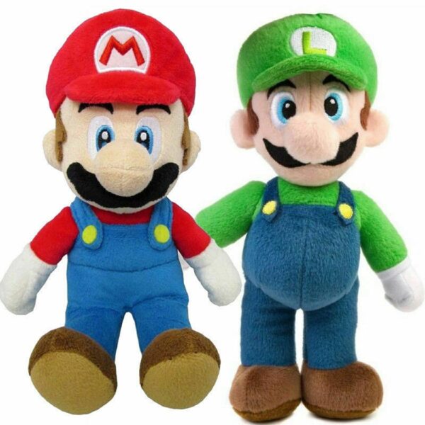 2PCS Super Bros Plush Doll Luigi Toy Soft Stuffed Animal Dolls Toys Kids Children Birthday Christmas Gift