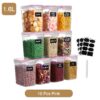 4/8/10 Pieces Set Food Kitchen Storage Box Vacuum Lid Organizer Container Transparent Sealed Cans Plastic Clear Container