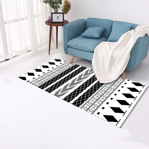 Moroccan Area Rugs for Bedroom Bedside Nordic Print Soft Flannel Floor Mat Washable Non-Slip Kitchen Door Mat Home Decor Carpets