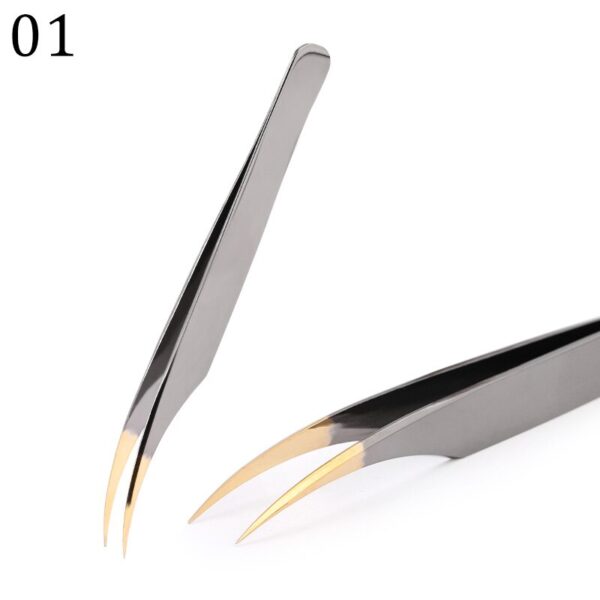 Eyelash Tweezers Excellent Closure Stainless Steel Lash Accessories Tweezers For 3D Volume Lash Extension Supplies Makeup Tools