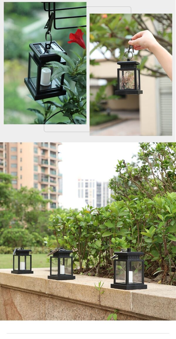 TPGEBO Solar Powered LED Outdoor twinkle Candle Lantern Outdoor Lamp Home Garden Decoration Light Warm Flame Flashing Tea Light