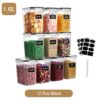 4/8/10 Pieces Set Food Kitchen Storage Box Vacuum Lid Organizer Container Transparent Sealed Cans Plastic Clear Container