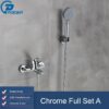 Matte Black Bathroom Shower Faucet Bath Faucet Mixer Tap ABS Hand Shower Head Set Wall Mount Black Shower Control Valve