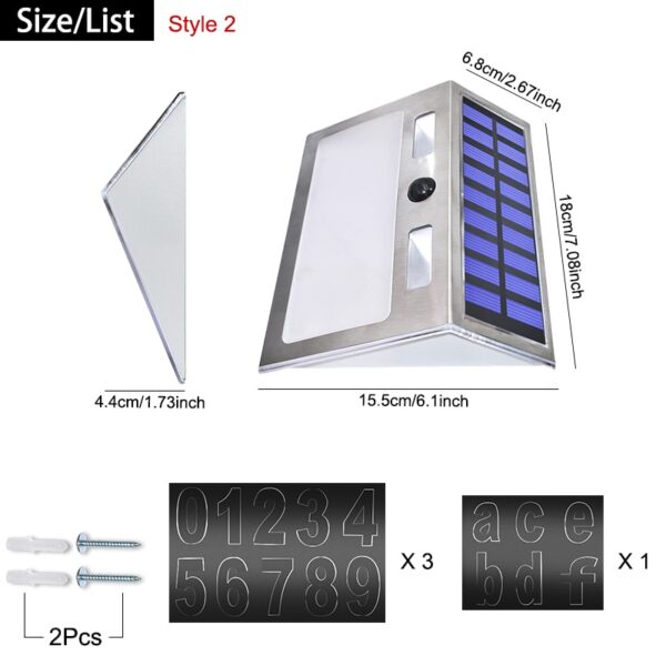 Solar House Number Plaque Light with 200LM Motion Sensor LED Lights Address Number for Home Garden Door Solar Lamp Lighting