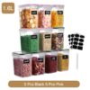 4/8/10 Pieces Set Food Kitchen Storage Box Vacuum Lid Organizer Container Transparent Sealed Cans Plastic Clear Container