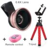 4K HD Super 15X Macro Lens for Smartphone Anti-Distortion 0.45X 0.6X Wide Angle Lens 2 in 1 Mobile Phone Lense Camera Kit